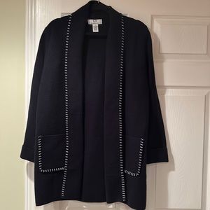 Longer length over piece, Magashoni navy blue blanket stitch , S but oversized